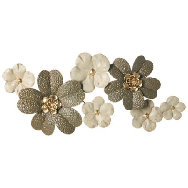 Beliani Wall Decor Flower Lanthanum Metal 52cm Beige