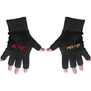 AC/DC - PWR-UP Logo Fingerless Gloves - Black