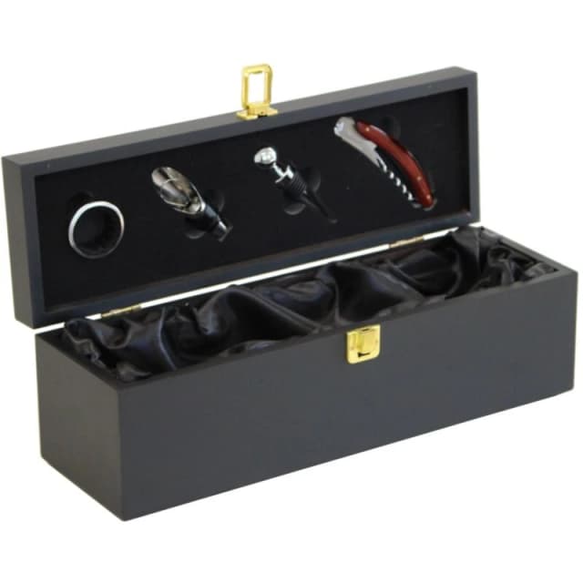 Oypla Wine Bottle Gift Box Presentation Case & 4pc Accessories Set Natural unisex