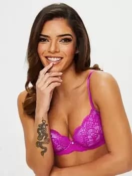 Ann Summers Sexy Lace Planet Padded Plunge Lilac, Bright Purple, Size 32B, Women