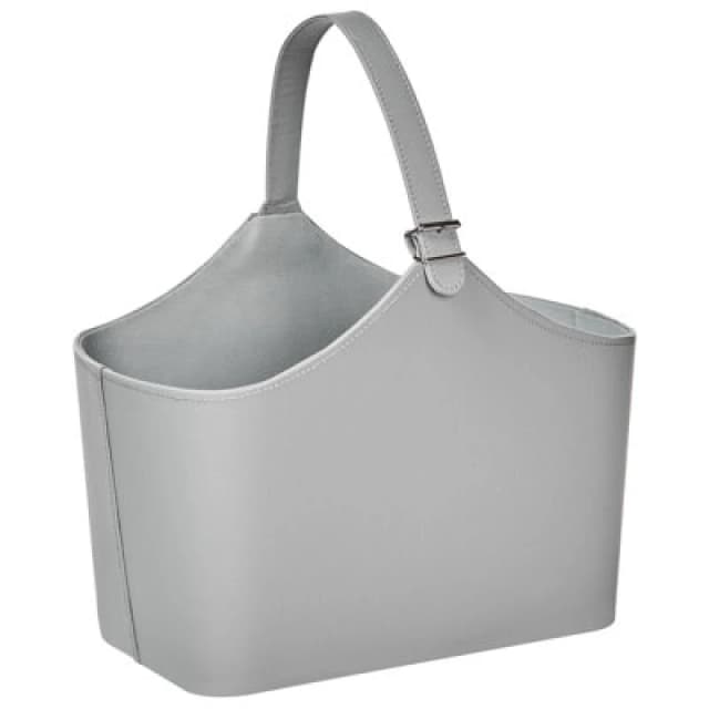 Beliani Basket Elam Faux Leather Grey