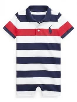 Ralph Lauren Baby Boys Stripe Shortall - Navy