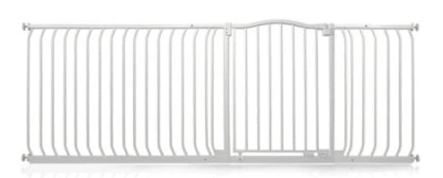 Safetots Curved Top Safety Gate, 207Cm - 216Cm, Matt White, Pressure Fit Stair Gate