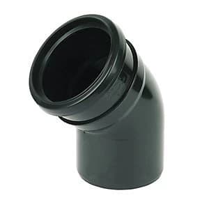 FloPlast SP163B Soil Pipe 135 Deg Bend Socket/Spigot - Black 110mm