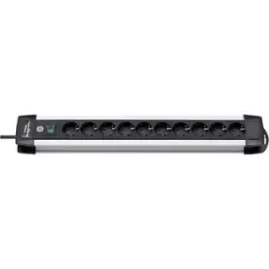 Brennenstuhl 1391000010 Power strip (+ switch) 10x Black, Aluminium PG connector