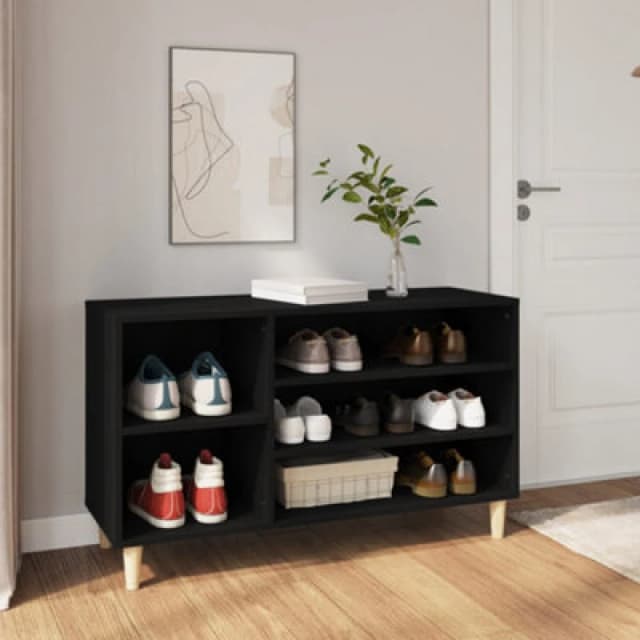 Vidaxl Shoe Cabinet Black 102X36X60 Cm Engineered Wood