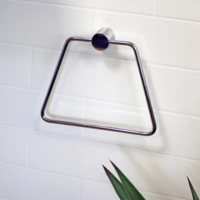 Showerdrape Vitality Chrome Stainless Steel Wall Mounted Towel Ring Metallic Silver