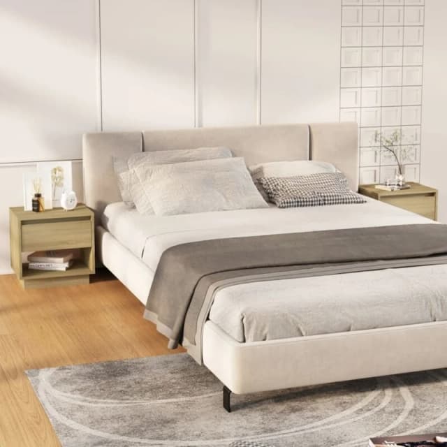 VIDAXL Bedside Cabinets 2 pcs Sonoma Oak 45x34x44cm Engineered Wood Vidaxl 8720286834541