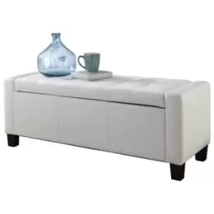 Verona Ottoman Bench Faux Leather White