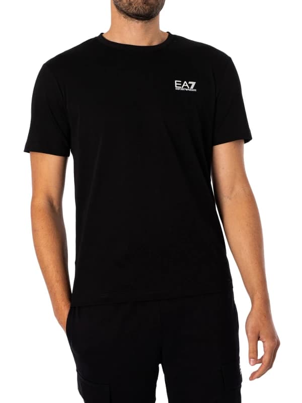 EA7 Chest Logo T-Shirt Black/White XL