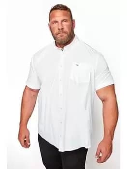 BadRhino Essential Short Sleeve Oxford Shirt - White, Size 1Xl, Men