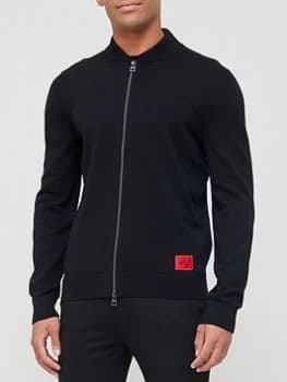 Hugo Boss San Jaque Zip Through Knitted Jacket Black Size 2XL Men