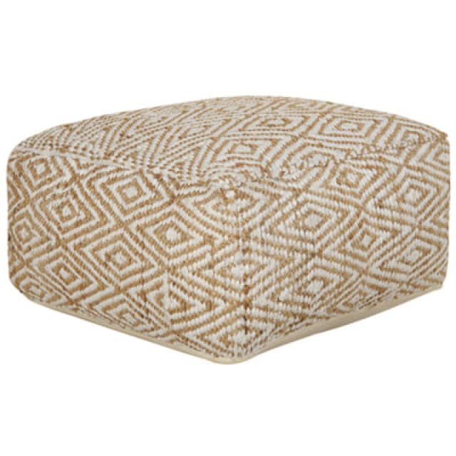 Beliani Boho Pouffe Maski Fabric Beige