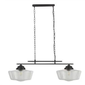 2 Light Bar Pendant Matt Black, White, E27