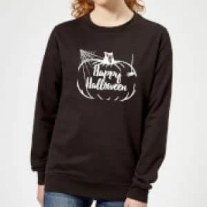 Happy Halloween Pumpkin Womens Sweatshirt - Black - 5XL