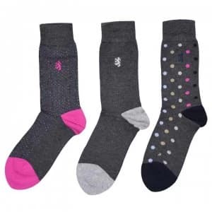 Pringle Spot and Dot 3 Pack Socks - Charcoal