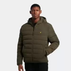 Mens Lightweight Puffer Jacket - Olive - XXL