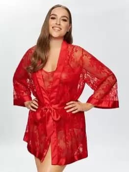 Ann Summers Nightwear & Loungewear The Dark Hours Robe - Bright Red, Bright Red Size M Women