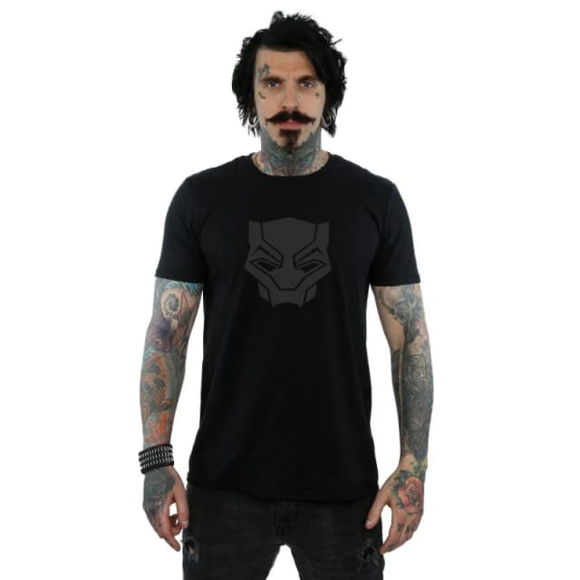 Marvel Marvel Men Black Panther Black On Black T-Shirt Size: Small Black S Male 5057736564134