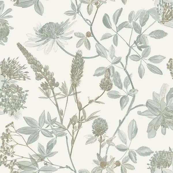 UGEPA Ugepa Floral Leaf Naturistic Sage Green Wallpaper Metallic Gold Paste The Wall WL-M45804
