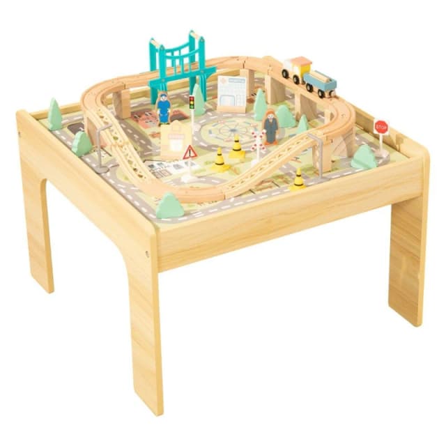 Tooky Toy Wooden 50 Piece Train Table Pine unisex One Size