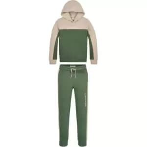Calvin Klein Jeans Color Block Terry Hoodie Set - Green