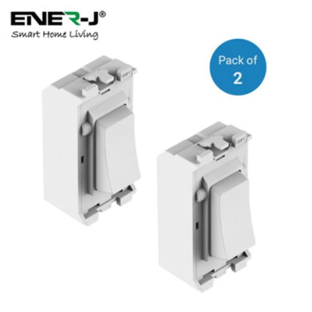 Ener-J Ener - J Wireless Kinetic 1 Gang Grid Switch Pack Of 2 No Battery Rf433Mhz White