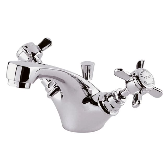 Balterley Traditional Crosshead Mono Basin Tap Pop Up Waste Chrome Silver