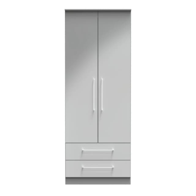 Chester 2 Door 2 Drawer Wardrobe In Uniform Grey & Dusk Grey (Ready Assembled)