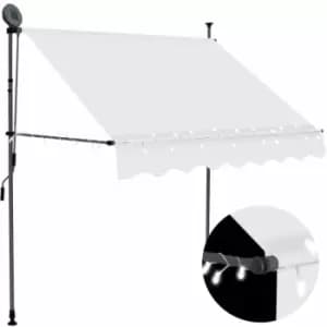 Manual Retractable Awning with LED 200cm Cream Vidaxl Cream