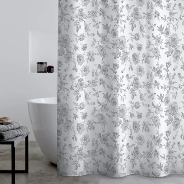 Catherine Lansfield Mirabelle Shower Curtain Grey