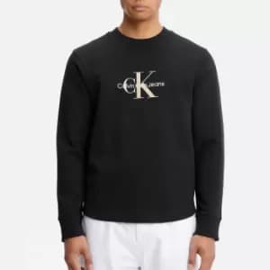 Calvin Klein Jeans Mens Archival Monologo Waffle Long Sleeve T-Shirt - Ck Black - L