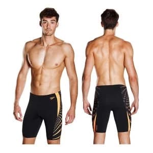 Speedo Graphic Splice Jammer Shorts Black/Orange 30"