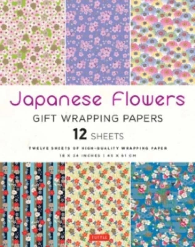 Japanese Flowers Gift Wrapping Papers - 12 sheets : 18 x 24" (45 x 61 cm) Wrapping Paper Paperback / softback