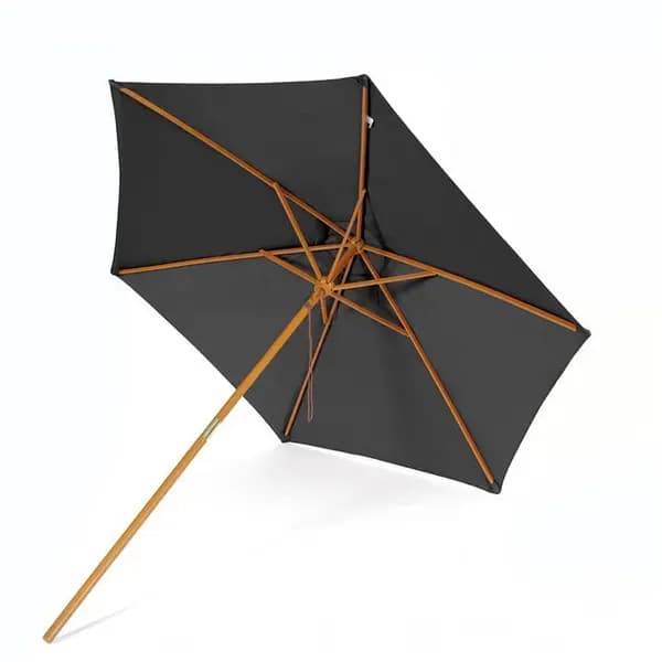 Suntime 2.7m Wooden Market Garden Parasol - Black One Size