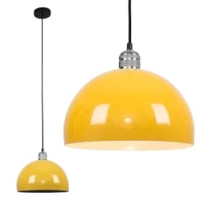Casco Chrome Pendant with Yellow Curva Shade