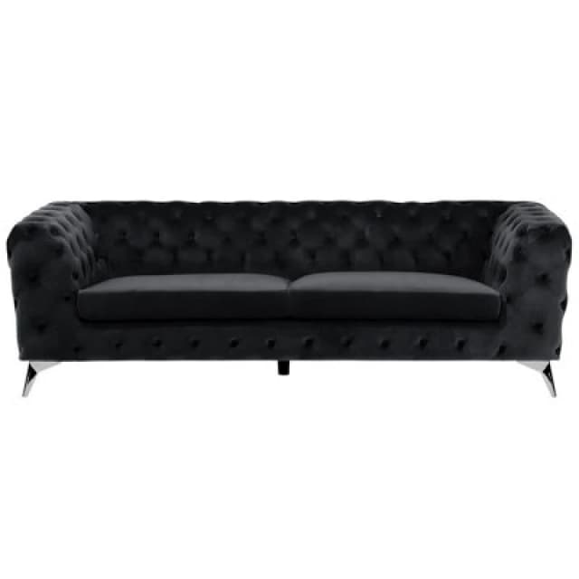 Beliani Sofa 3 Seater Sotra Velvet Black