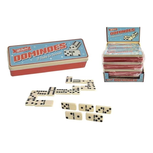 Kandy Toys SuperRetro 28 Dominoes in Tin Gift Set Multi