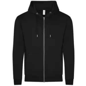 Awdis Mens Organic Full Zip Hoodie (M) (Deep Black)