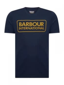 Mens Barbour Short Sleeve Large Logo T Shirt Blue