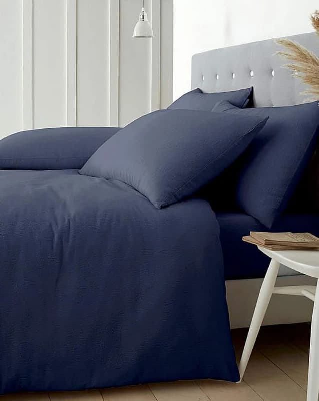 Catherine Lansfield Catherine Lansfield 'Brushed Cotton' Duvet Cover Set in Navy Size: Double Navy Double Unisex 5057681115382
