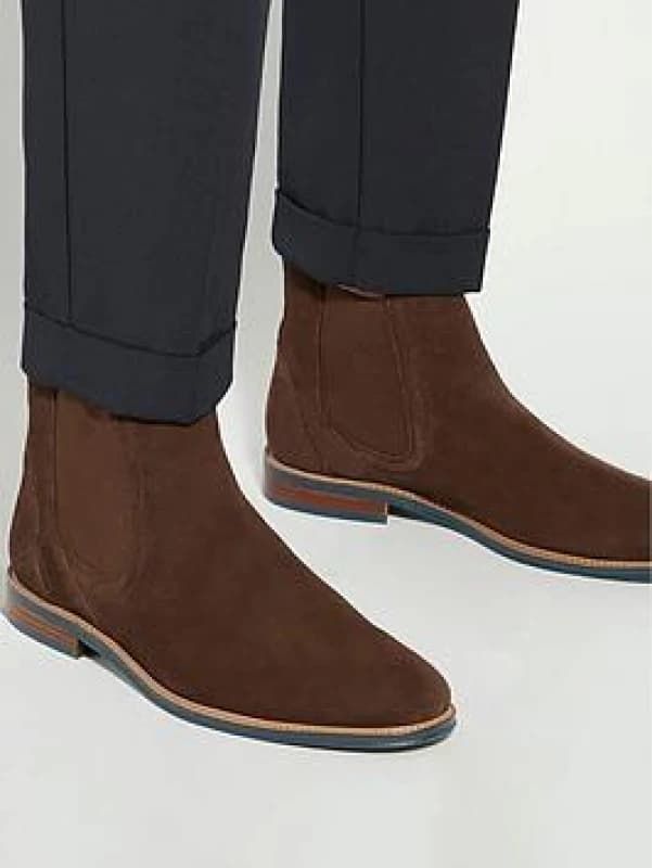 Dune London Dune London Men 'Mckinley' Suede Chelsea Boots in Brown Size: 10 Brown 10 Male 5050808836269