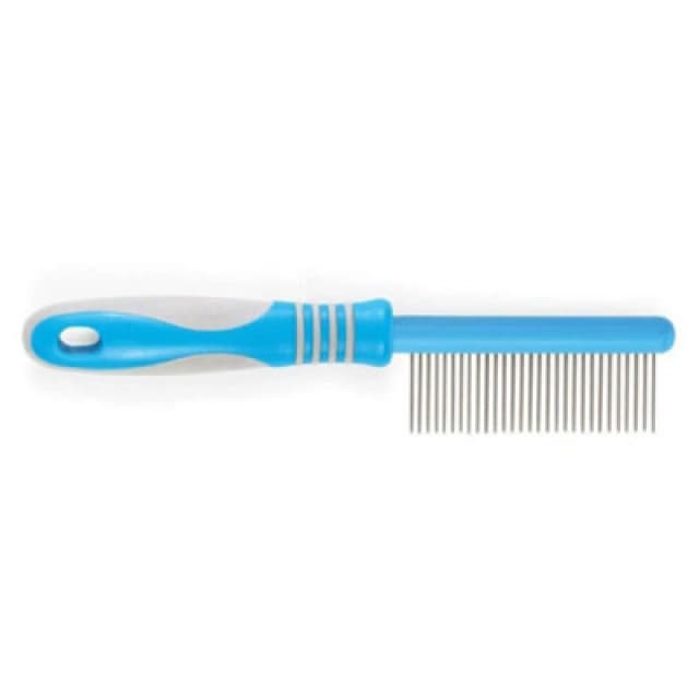 Ancol Blue 'Ergo' Convenient Ergonomic Handle Grooming Medium Dog Comb Blue