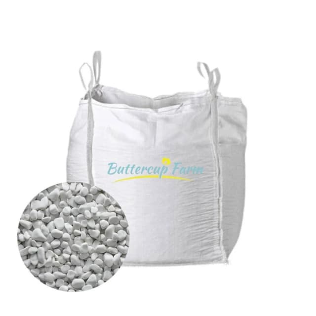 Buttercup Farm 20-40mm Round White Pebbles - Premium Aggregate Bulk Bag - 850 kilos White Unisex
