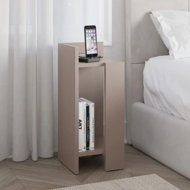 DECORTIE Decortie - Elos Modern Bedside Table Left Module - Mocha Grey - Mocha Grey M.KO.14167.3