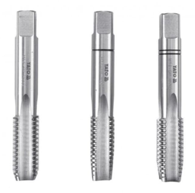 YATO YT-2932 Thread Tap Set Number of tools: 3, High-speed steel, Length: 50mm, Thread Pitch: 0.8mm High-speed steel Thread Tap Set (6705)