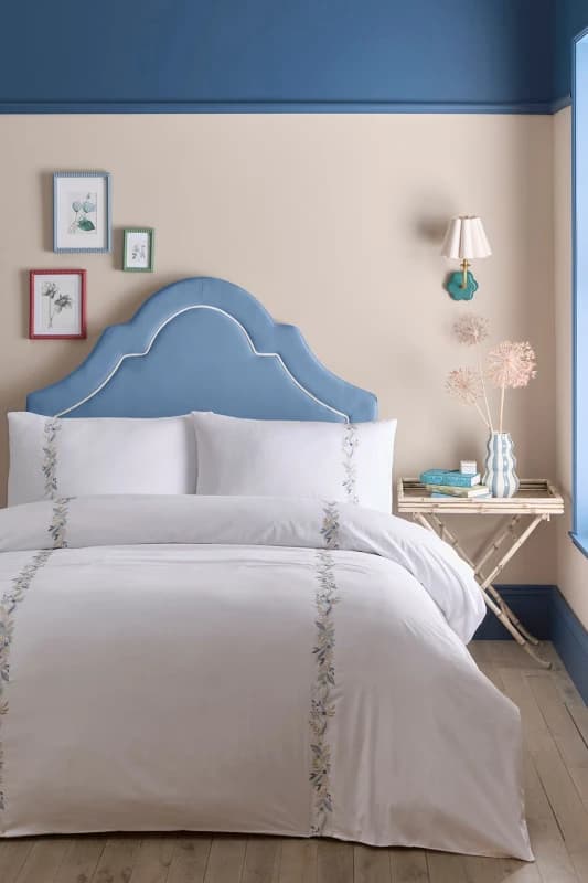 Appletree Julianna Embroidered Duvet Cover Bedding Set White