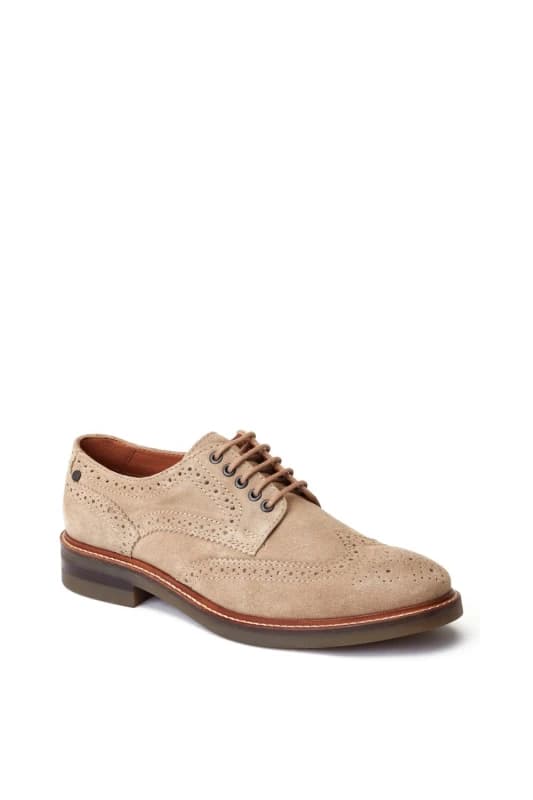 Base London Base London Men Hatfield Brogue Shoe in Beige Size: 10 Beige 10 Male 5038538358640
