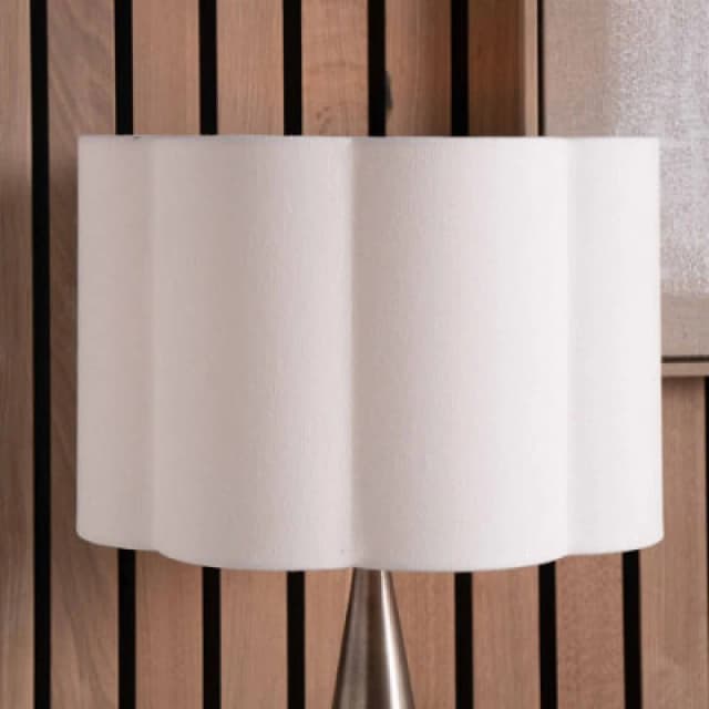 Pacific Lifestyle 30Cm White Handloom Scalloped Cylinder Table Lampshade