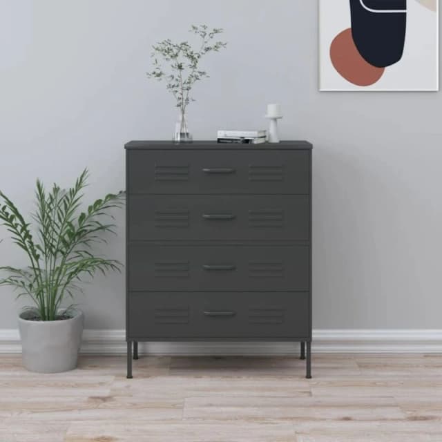 VIDAXL Chest of Drawers Anthracite 80x35x101.5cm Steel Vidaxl 8720286565162